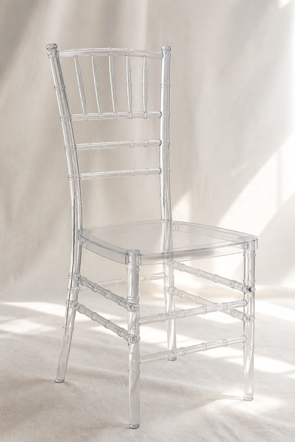 Clear acrylic ghost banquet chair
