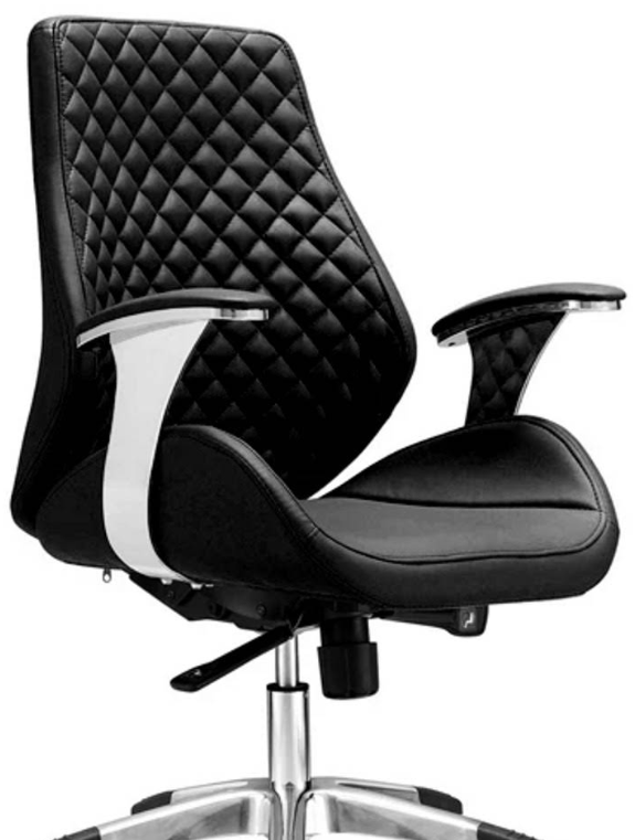 Black diamond-quilted high-back executive chair